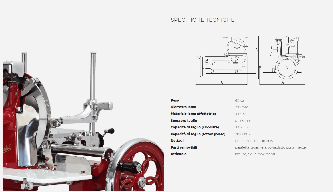 Berkel Affettatrice Manuale a Volano P15 Rosso